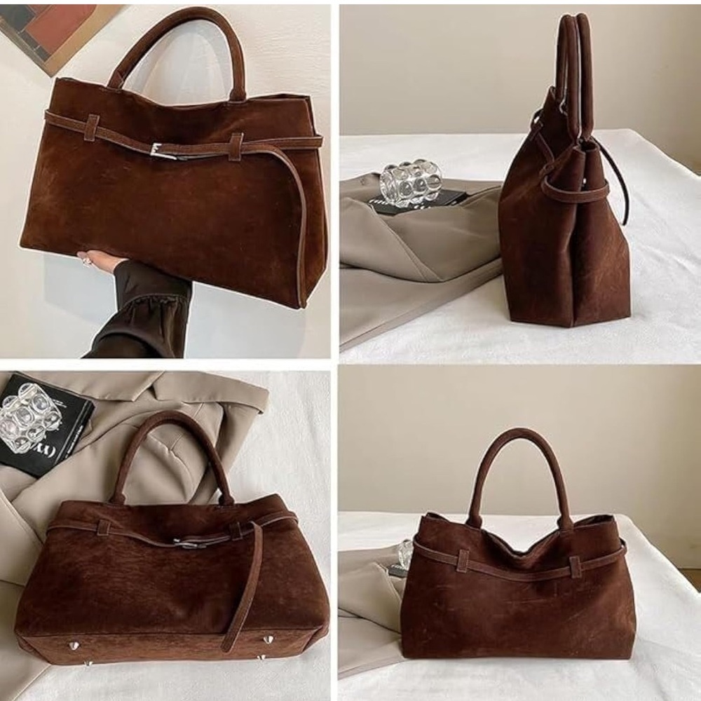 Elegant Brown Faux Suede Fall Bag 👜🍂 - Picture 5 of 6